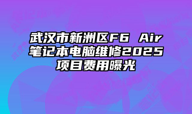 武漢市新洲區F6 Air筆記本電腦維修2025項目費用曝光