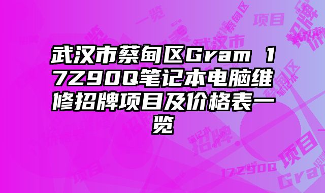 武漢市蔡甸區Gram 17Z90Q筆記本電腦維修招牌項目及價格表一覽