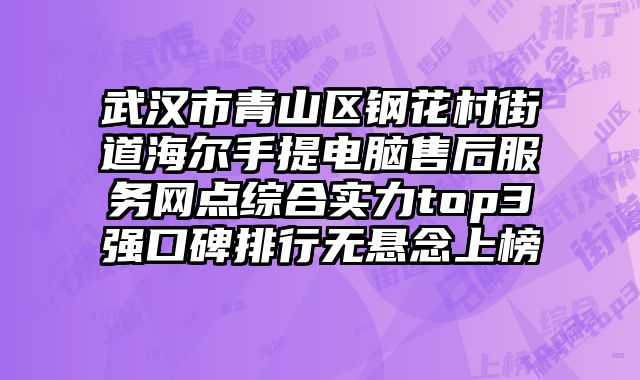 武漢市青山區(qū)鋼花村街道海爾手提電腦售后服務網點綜合實力top3強口碑排行無懸念上榜