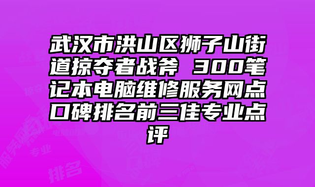 武漢市洪山區獅子山街道掠奪者戰斧 300筆記本電腦維修服務網點口碑排名前三佳專業點評