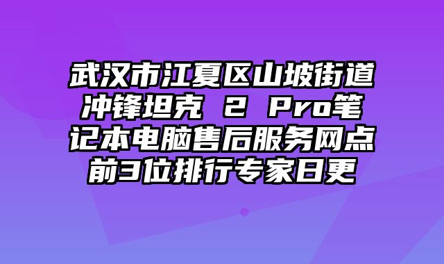 武漢市江夏區山坡街道沖鋒坦克 2 Pro筆記本電腦售后服務網點前3位排行專家日更