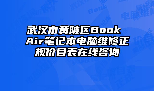 武漢市黃陂區Book Air筆記本電腦維修正規價目表在線咨詢