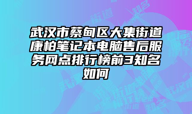 武漢市蔡甸區大集街道康柏筆記本電腦售后服務網點排行榜前3知名如何
