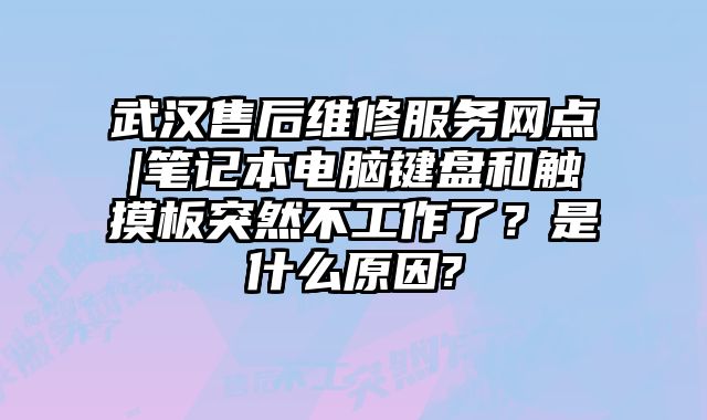 武漢售后維修服務網點|筆記本電腦鍵盤和觸摸板突然不工作了？是什么原因?