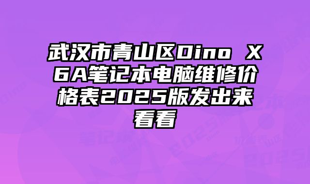 武漢市青山區Dino X6A筆記本電腦維修價格表2025版發出來看看