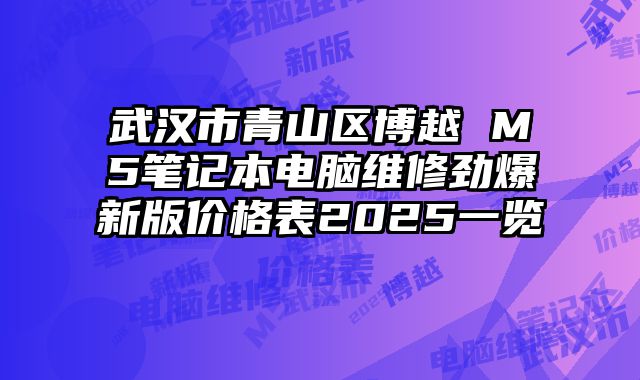 武漢市青山區博越 M5筆記本電腦維修勁爆新版價格表2025一覽