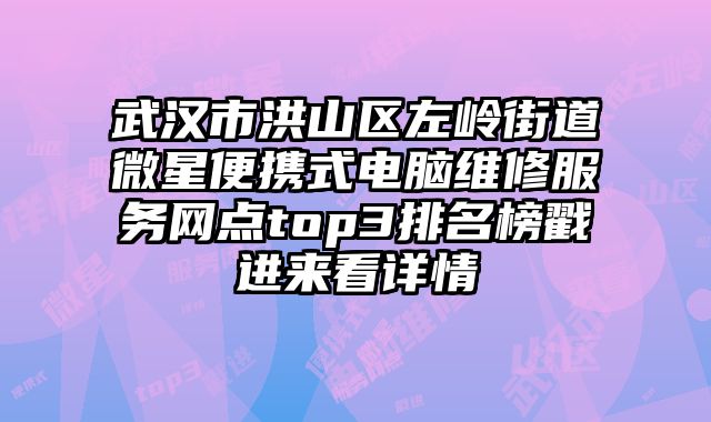 武漢市洪山區(qū)左嶺街道微星便攜式電腦維修服務(wù)網(wǎng)點(diǎn)top3排名榜戳進(jìn)來(lái)看詳情