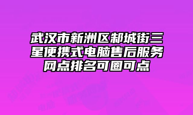 武漢市新洲區邾城街三星便攜式電腦售后服務網點排名可圈可點