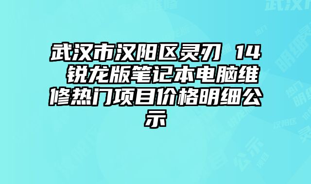 武漢市漢陽區(qū)靈刃 14 銳龍版筆記本電腦維修熱門項(xiàng)目價(jià)格明細(xì)公示