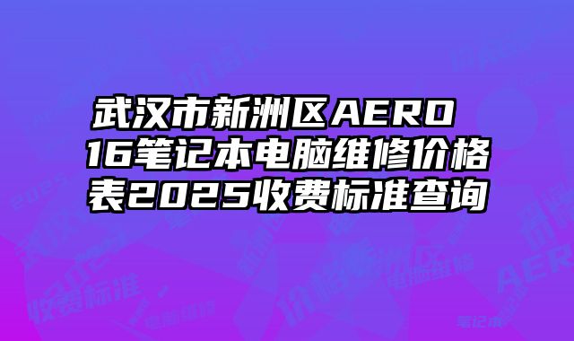 武漢市新洲區AERO 16筆記本電腦維修價格表2025收費標準查詢