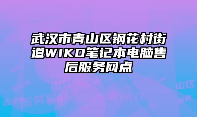 武漢市青山區鋼花村街道WIKO筆記本電腦售后服務網點