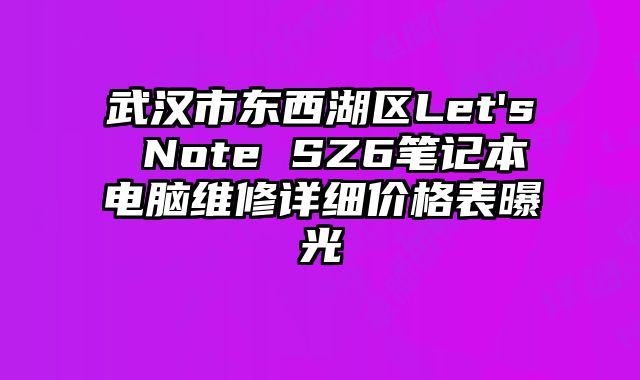 武漢市東西湖區Let's Note SZ6筆記本電腦維修詳細價格表曝光