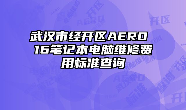 武漢市經(jīng)開區(qū)AERO 16筆記本電腦維修費(fèi)用標(biāo)準(zhǔn)查詢