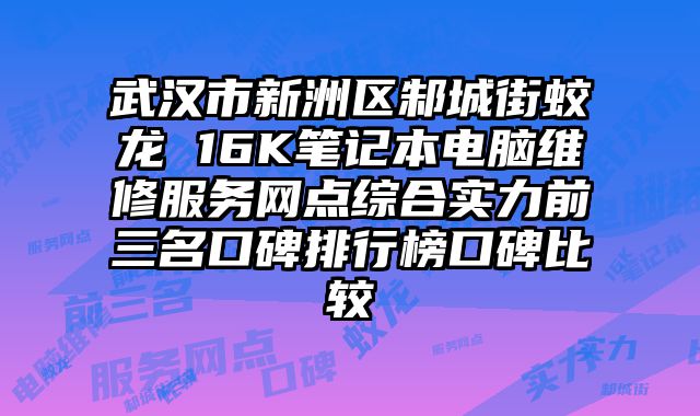 武漢市新洲區邾城街蛟龍 16K筆記本電腦維修服務網點綜合實力前三名口碑排行榜口碑比較