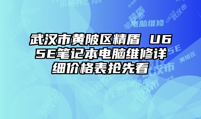武漢市黃陂區精盾 U65E筆記本電腦維修詳細價格表搶先看