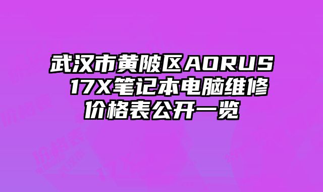 武漢市黃陂區(qū)AORUS 17X筆記本電腦維修價格表公開一覽