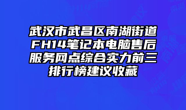 武漢市武昌區南湖街道FH14筆記本電腦售后服務網點綜合實力前三排行榜建議收藏