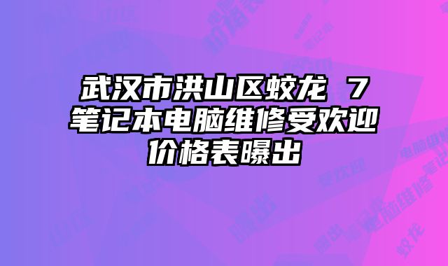 武漢市洪山區(qū)蛟龍 7筆記本電腦維修受歡迎價(jià)格表曝出