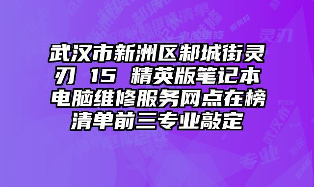 武漢市新洲區邾城街靈刃 15 精英版筆記本電腦維修服務網點在榜清單前三專業敲定