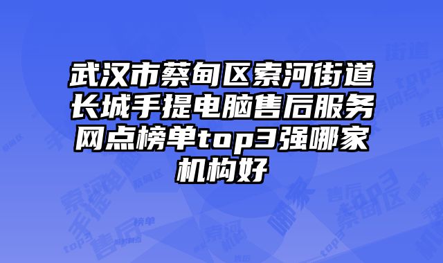 武漢市蔡甸區索河街道長城手提電腦售后服務網點榜單top3強哪家機構好