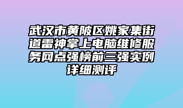武漢市黃陂區姚家集街道雷神掌上電腦維修服務網點強榜前三強實例詳細測評