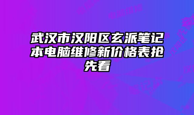 武漢市漢陽區(qū)玄派筆記本電腦維修新價格表搶先看