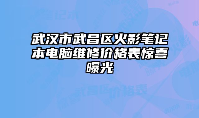 武漢市武昌區(qū)火影筆記本電腦維修價格表驚喜曝光