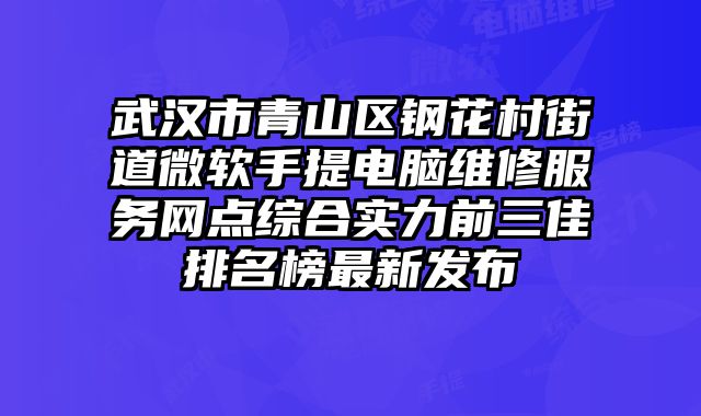 武漢市青山區鋼花村街道微軟手提電腦維修服務網點綜合實力前三佳排名榜最新發布