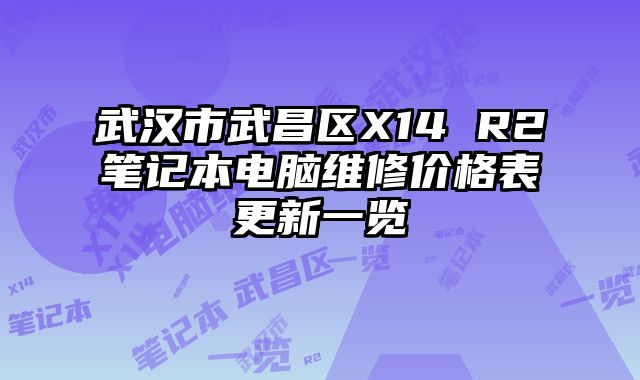 武漢市武昌區X14 R2筆記本電腦維修價格表更新一覽