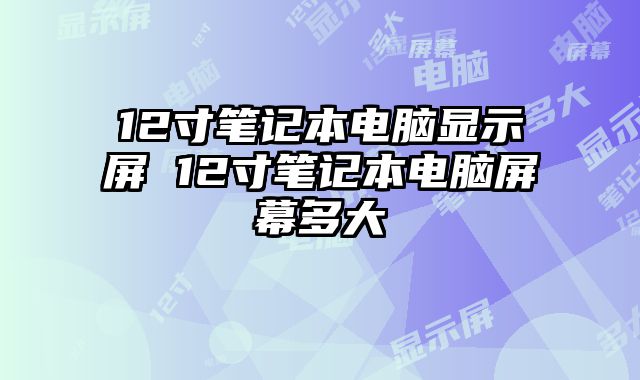 12寸筆記本電腦顯示屏 12寸筆記本電腦屏幕多大