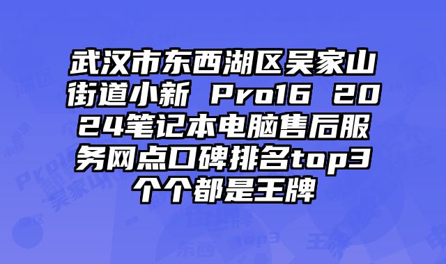 武漢市東西湖區吳家山街道小新 Pro16 2024筆記本電腦售后服務網點口碑排名top3個個都是王牌