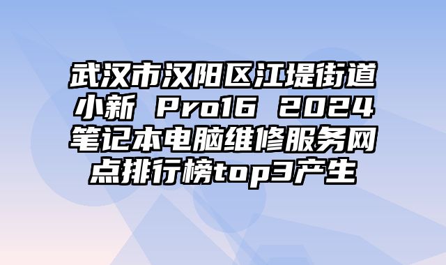 武漢市漢陽區(qū)江堤街道小新 Pro16 2024筆記本電腦維修服務(wù)網(wǎng)點(diǎn)排行榜top3產(chǎn)生