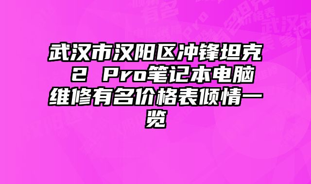 武漢市漢陽區沖鋒坦克 2 Pro筆記本電腦維修有名價格表傾情一覽