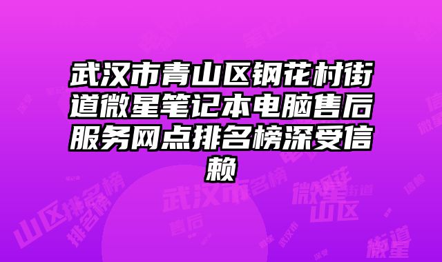 武漢市青山區鋼花村街道微星筆記本電腦售后服務網點排名榜深受信賴