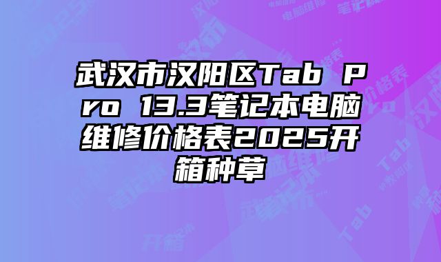 武漢市漢陽區Tab Pro 13.3筆記本電腦維修價格表2025開箱種草