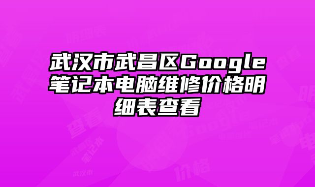 武漢市武昌區Google筆記本電腦維修價格明細表查看