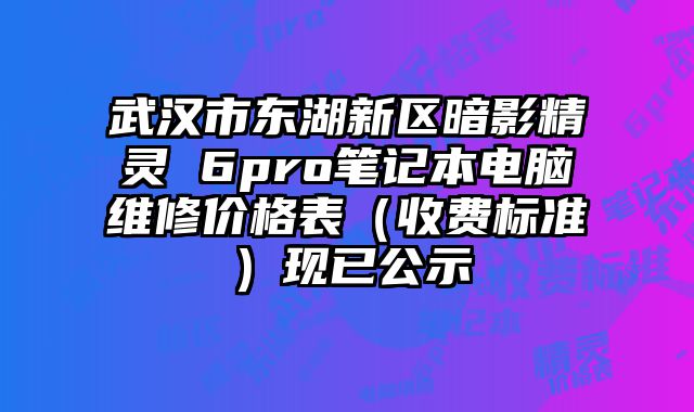 武漢市東湖新區(qū)暗影精靈 6pro筆記本電腦維修價(jià)格表（收費(fèi)標(biāo)準(zhǔn)）現(xiàn)已公示