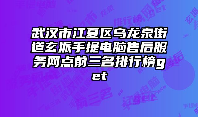 武漢市江夏區烏龍泉街道玄派手提電腦售后服務網點前三名排行榜get
