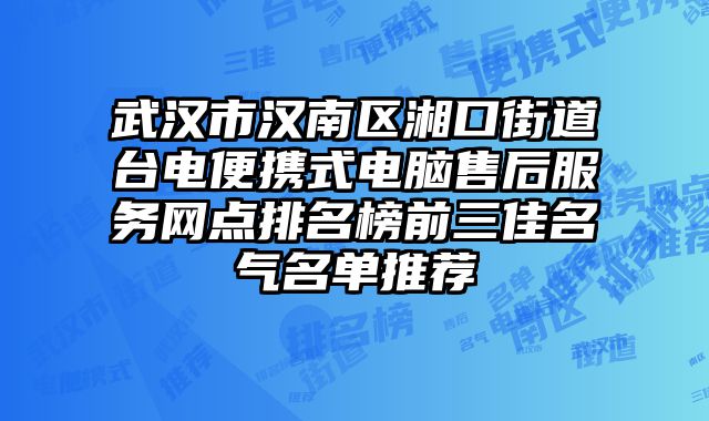 武漢市漢南區(qū)湘口街道臺(tái)電便攜式電腦售后服務(wù)網(wǎng)點(diǎn)排名榜前三佳名氣名單推薦