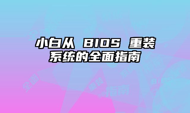 小白從 BIOS 重裝系統的全面指南