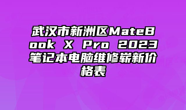 武漢市新洲區(qū)MateBook X Pro 2023筆記本電腦維修嶄新價(jià)格表