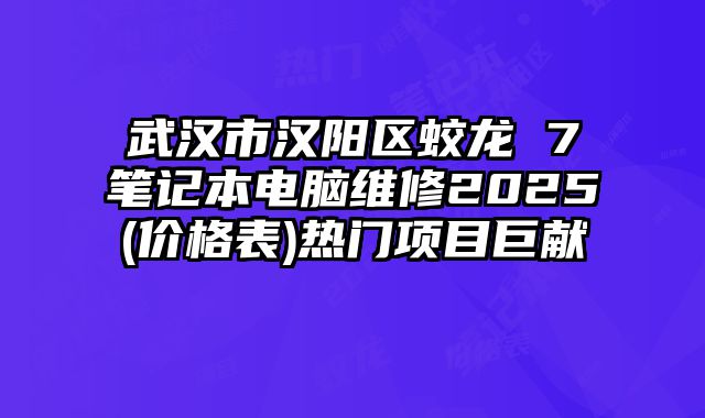 武漢市漢陽區(qū)蛟龍 7筆記本電腦維修2025(價格表)熱門項目巨獻