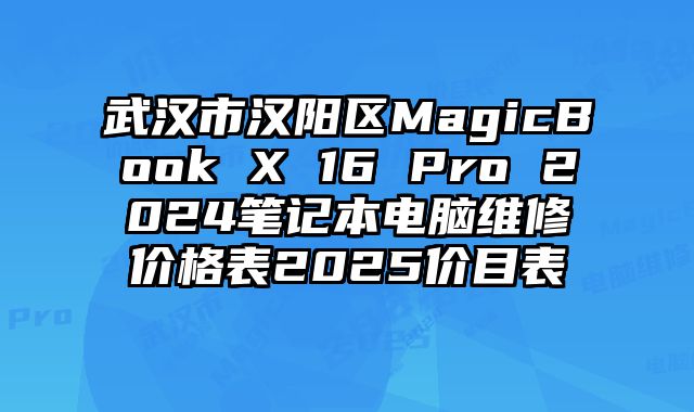 武漢市漢陽區MagicBook X 16 Pro 2024筆記本電腦維修價格表2025價目表