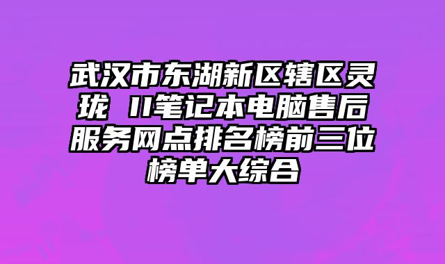 武漢市東湖新區轄區靈瓏 II筆記本電腦售后服務網點排名榜前三位榜單大綜合