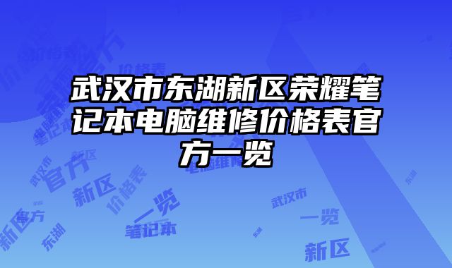 武漢市東湖新區(qū)榮耀筆記本電腦維修價(jià)格表官方一覽