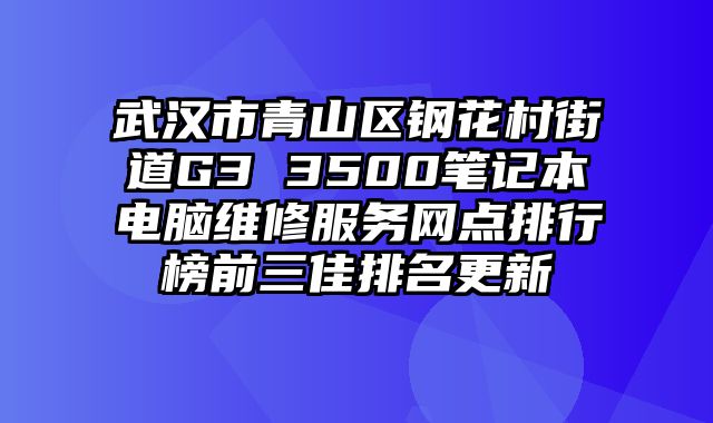 武漢市青山區(qū)鋼花村街道G3 3500筆記本電腦維修服務(wù)網(wǎng)點(diǎn)排行榜前三佳排名更新