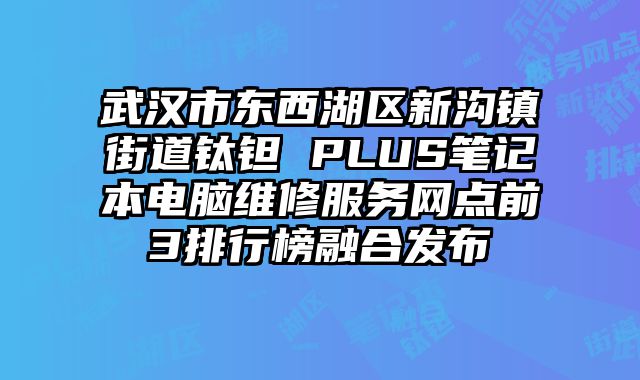 武漢市東西湖區(qū)新溝鎮(zhèn)街道鈦鉭 PLUS筆記本電腦維修服務(wù)網(wǎng)點前3排行榜融合發(fā)布