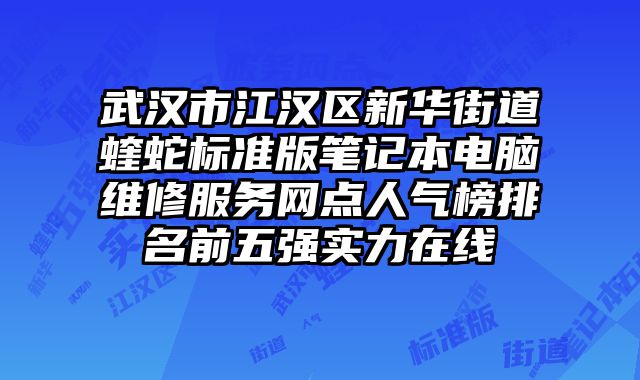 武漢市江漢區(qū)新華街道蝰蛇標(biāo)準(zhǔn)版筆記本電腦維修服務(wù)網(wǎng)點(diǎn)人氣榜排名前五強(qiáng)實(shí)力在線