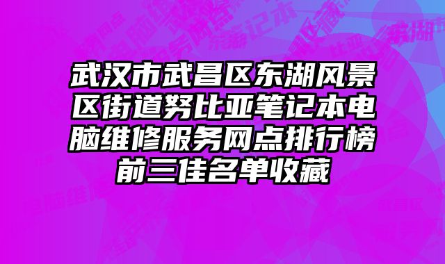武漢市武昌區東湖風景區街道努比亞筆記本電腦維修服務網點排行榜前三佳名單收藏