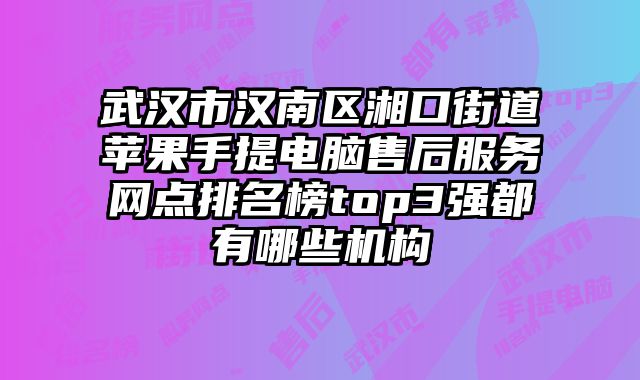 武漢市漢南區湘口街道蘋果手提電腦售后服務網點排名榜top3強都有哪些機構